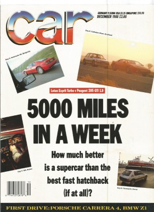 CAR MAGAZINE 1988 DEC - CARRERA 4, Z1/GEORG KACHER